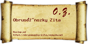 Obrusánszky Zita névjegykártya