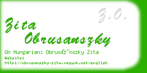 zita obrusanszky business card